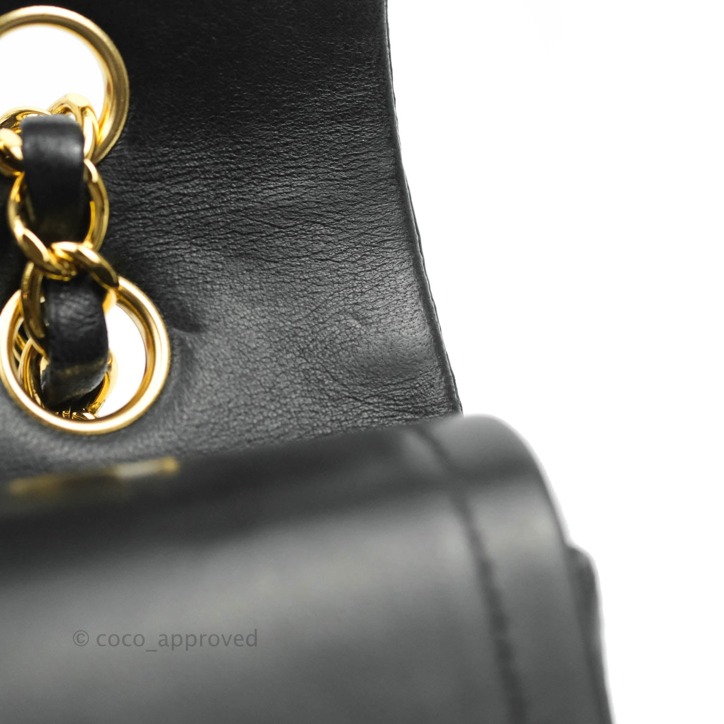 Chanel Classic M/L Medium Double Flap Black Lambskin Gold Hardware