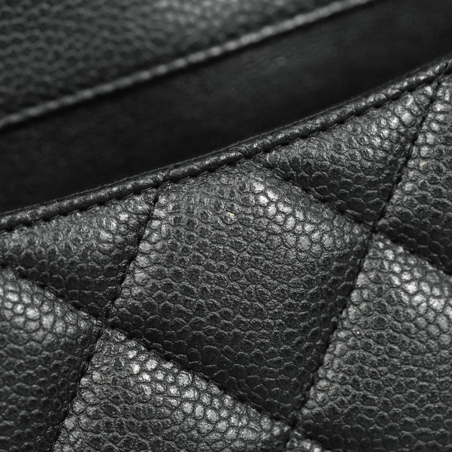 Chanel Quilted Clutch with Chain Caviar Iridescent Black Gold Hardware