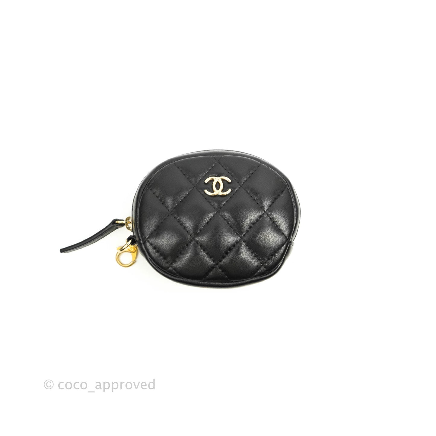 Chanel 19 Wallet On Chain WOC Houndstooth Beige Black Tweed Gold Hardware