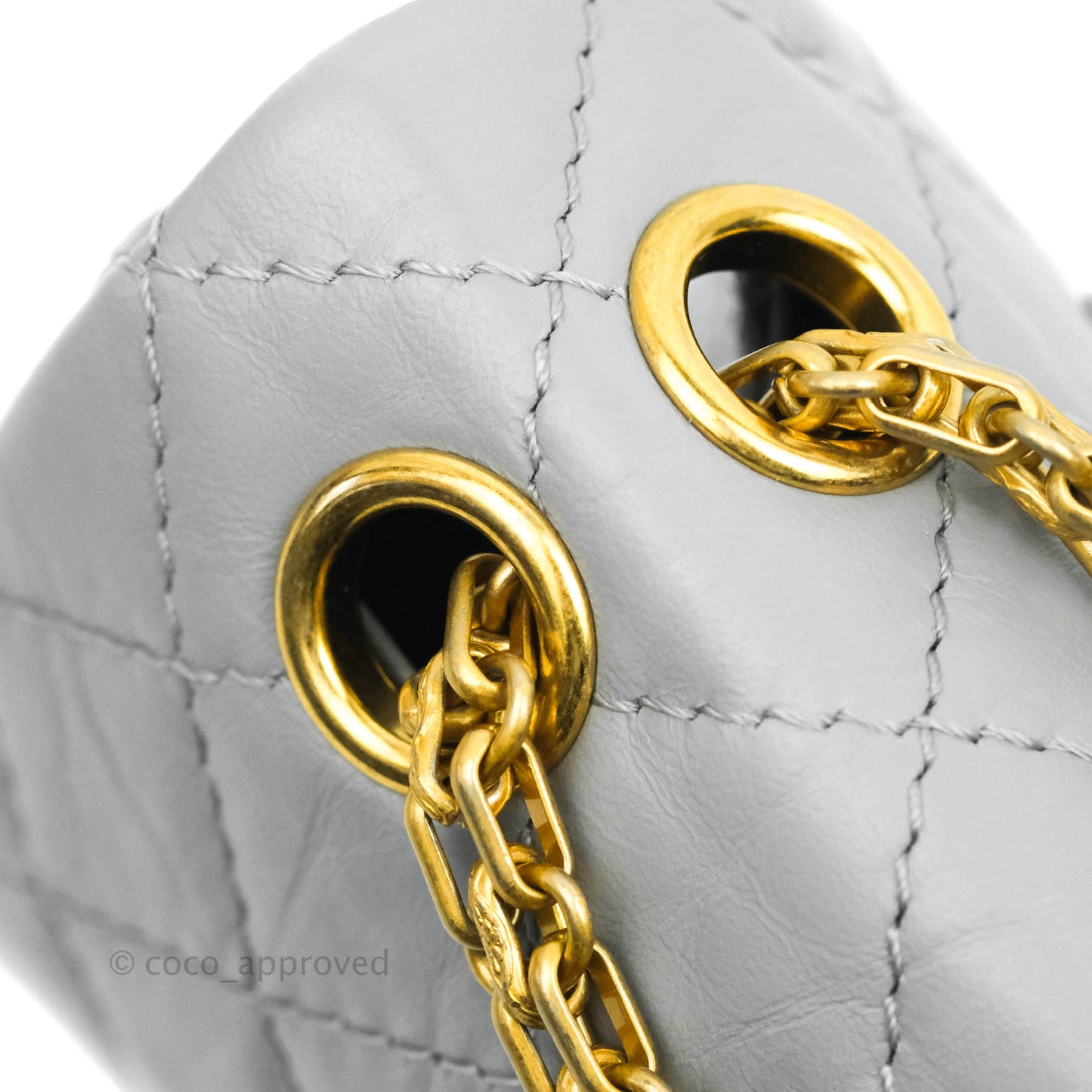 Chanel Mini Reissue 224 Grey Aged Calfskin Aged Gold Hardware