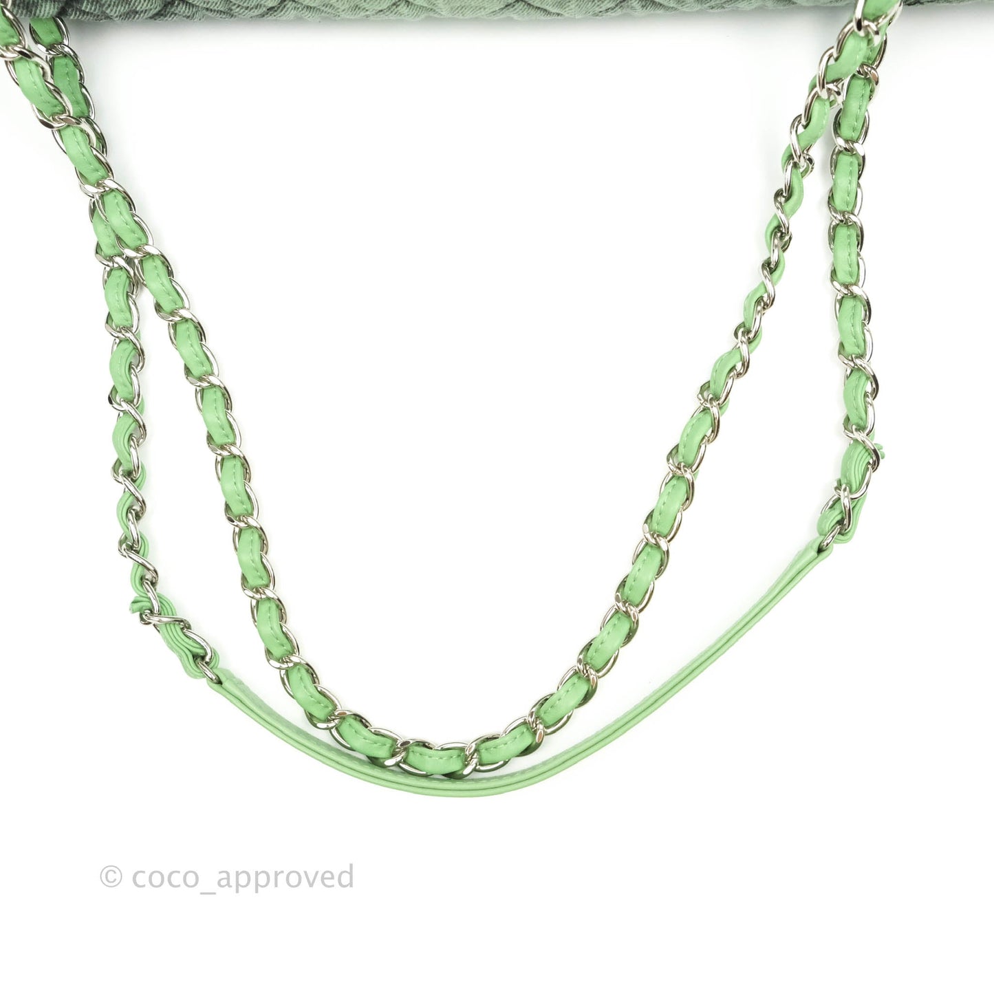 Chanel Small XXL Denimpression Flap Bag Aged Green Denim Silver Hardware