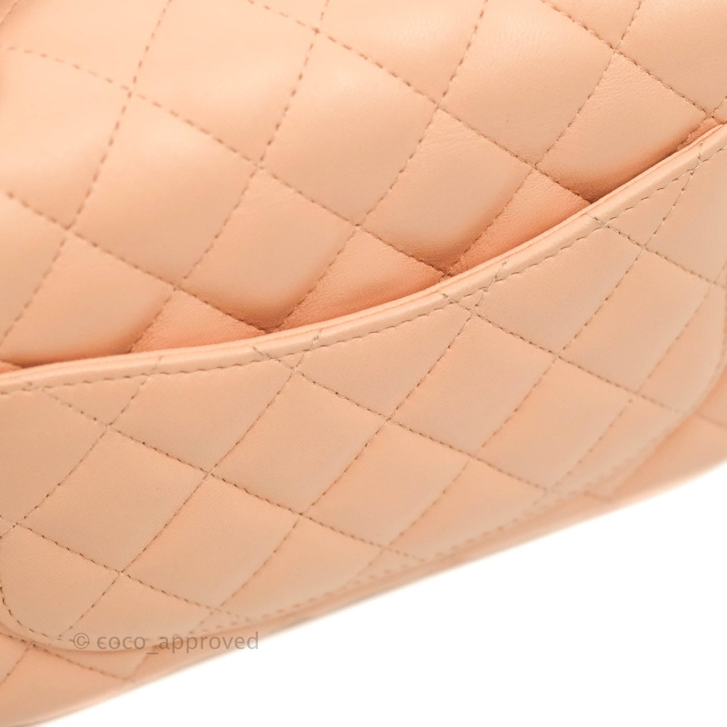 Chanel Quilted Mini Square Light Beige Pink Lambskin Gold Hardware