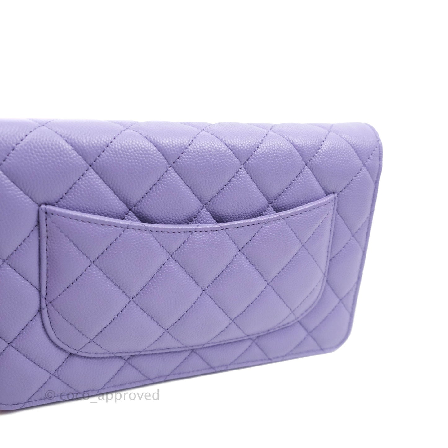 Chanel Quilted Wallet on Chain WOC Purple Caviar Gold Hardware 20S