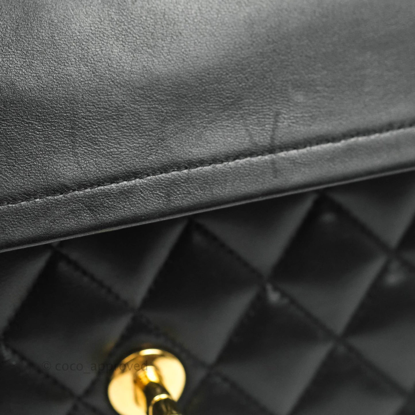 Chanel Classic M/L Medium Double Flap Black Lambskin Gold Hardware