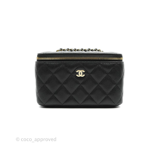 Chanel Classic Vanity Rectangular Black Caviar Gold Hardware
