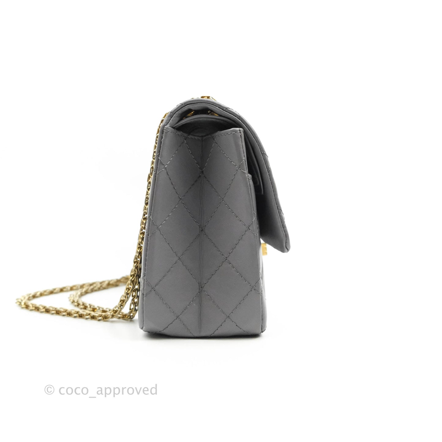 Chanel Quilted Reissue 226 Flap Grey Calfskin Aged Gold Hardware