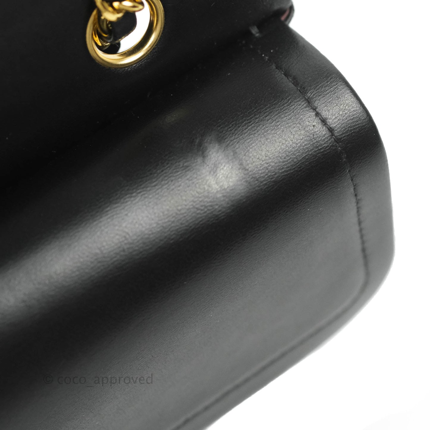 Chanel Classic M/L Medium Double Flap Black Lambskin Gold Hardware