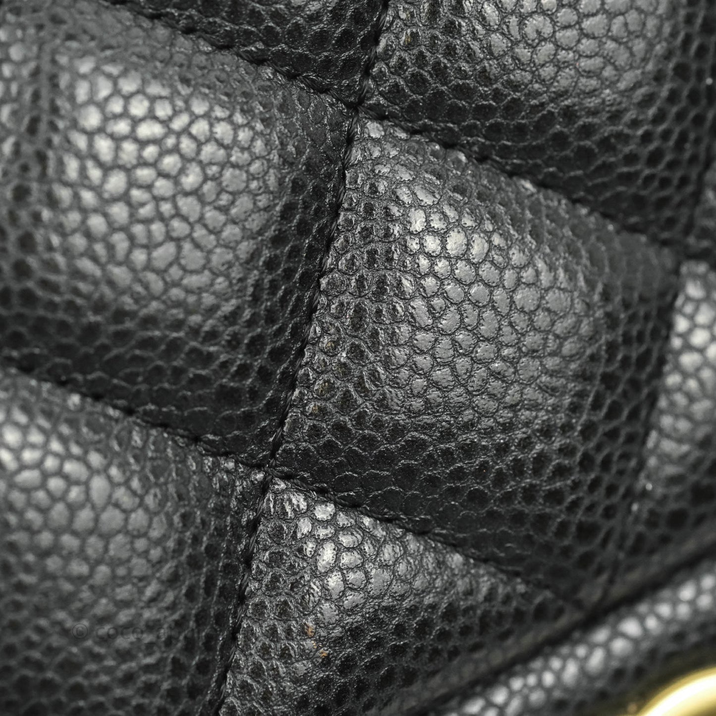 Chanel Quilted Clutch with Chain Caviar Iridescent Black Gold Hardware