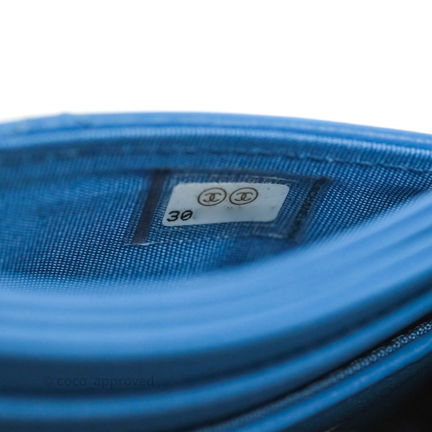 Chanel 19 Quilted Blue Flat Card Holder