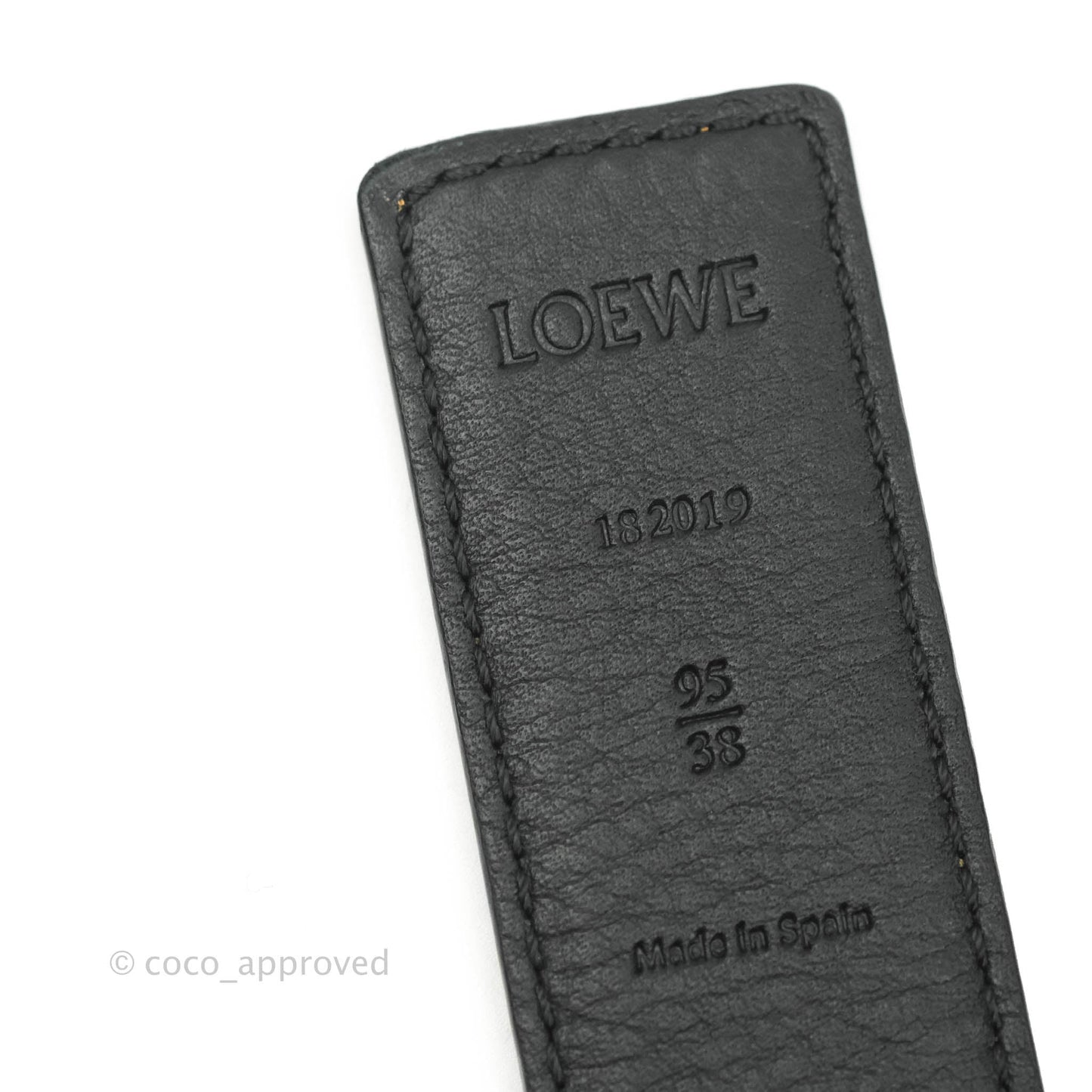 Loewe Anagram Buckle Tan Black Calfskin Reversible Belt