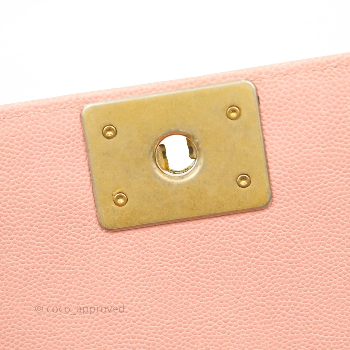 Chanel Quilted Medium Boy Bag Pink Caviar Aged Gold Hardware
