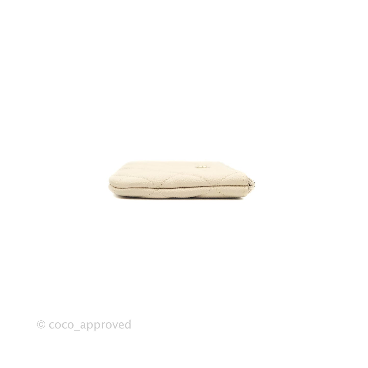 Chanel Mini Quilted O Case Ivory Caviar Gold Hardware