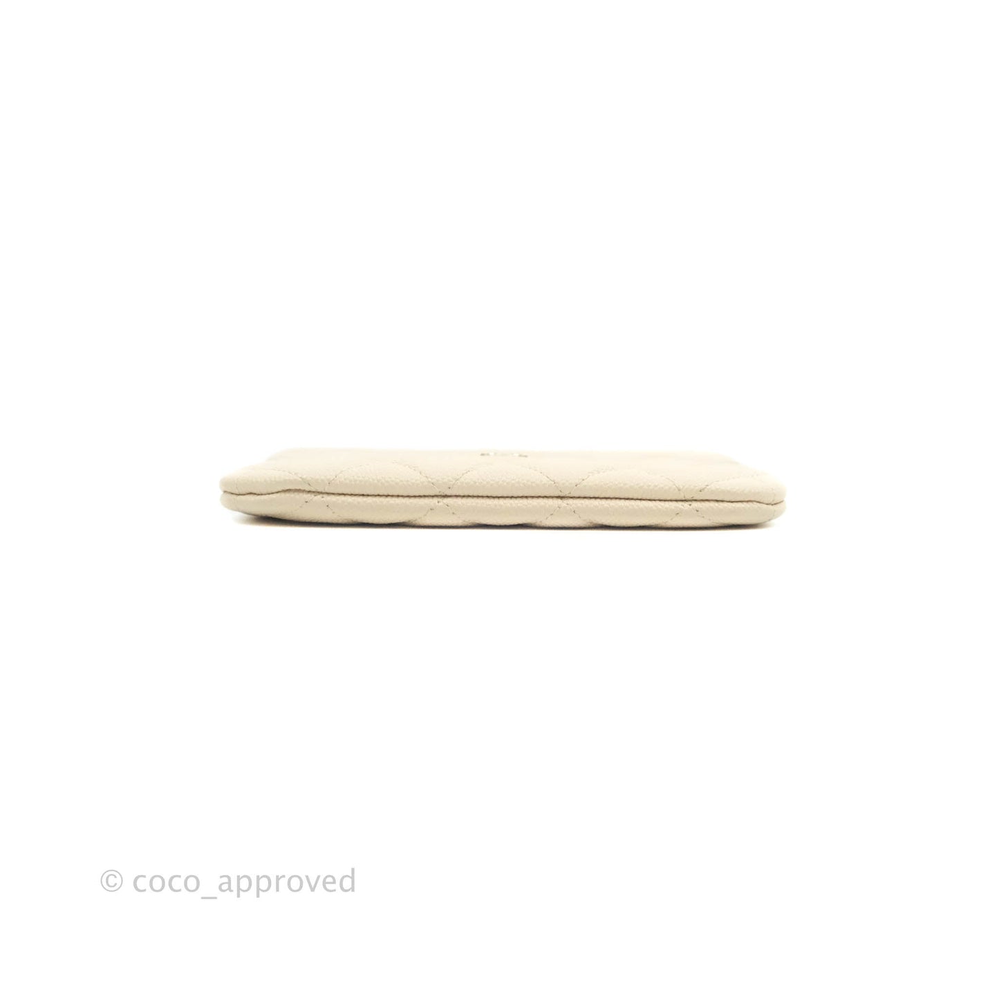 Chanel Mini Quilted O Case Ivory Caviar Gold Hardware