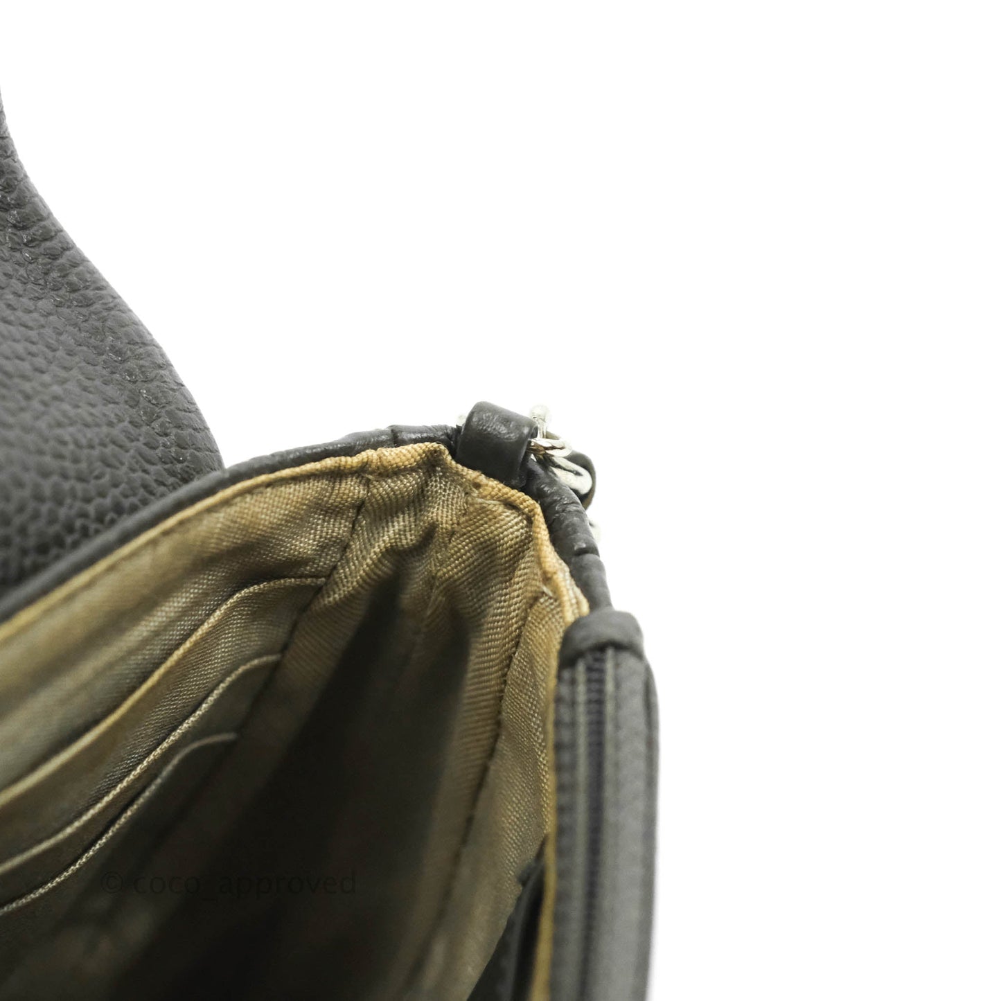 Chanel Wallet on Chain Dark Grey Caviar Silver Hardware