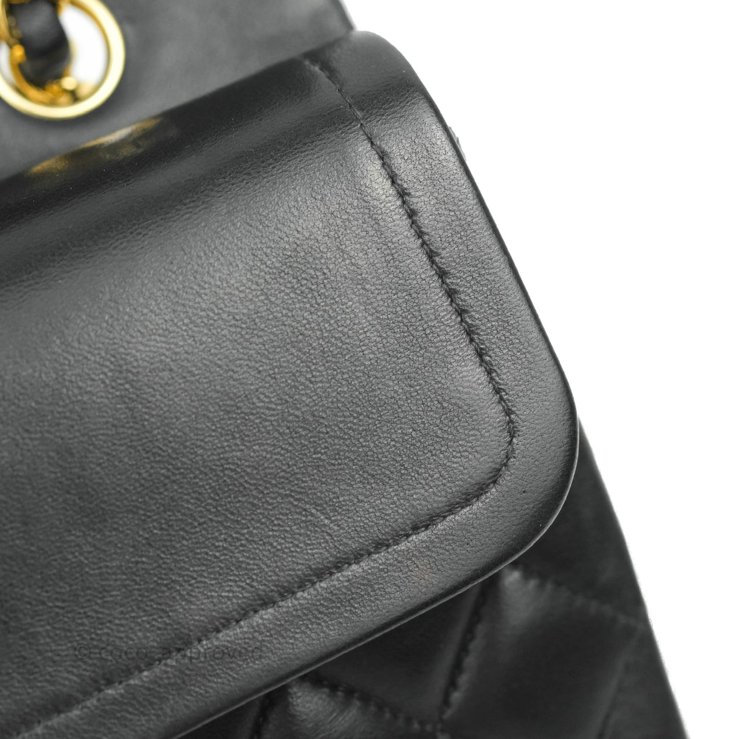 Chanel Classic M/L Medium Double Flap Black Lambskin Gold Hardware