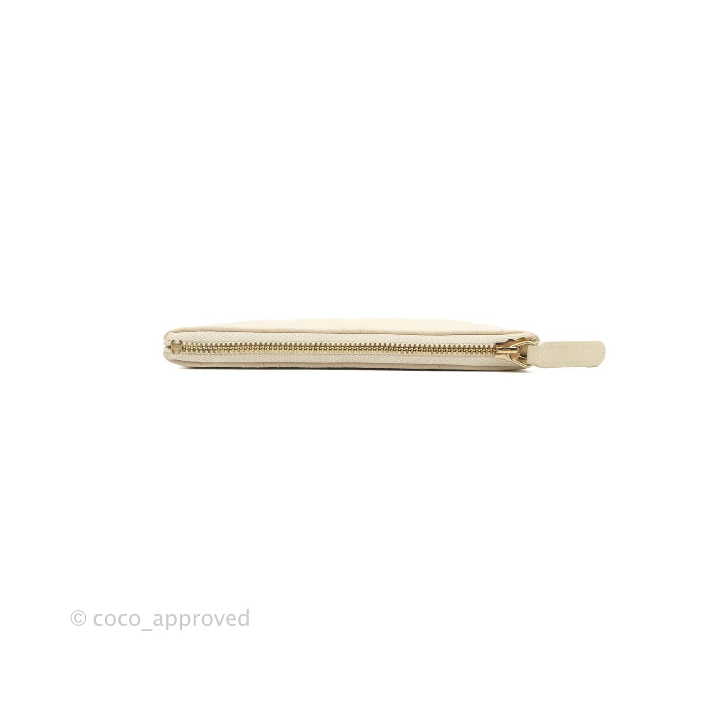 Chanel Mini Quilted O Case Ivory Caviar Gold Hardware