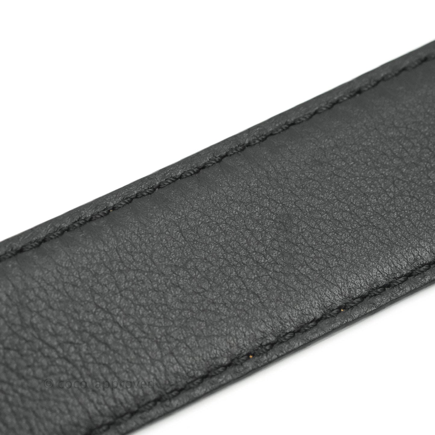 Loewe Anagram Buckle Tan Black Calfskin Reversible Belt