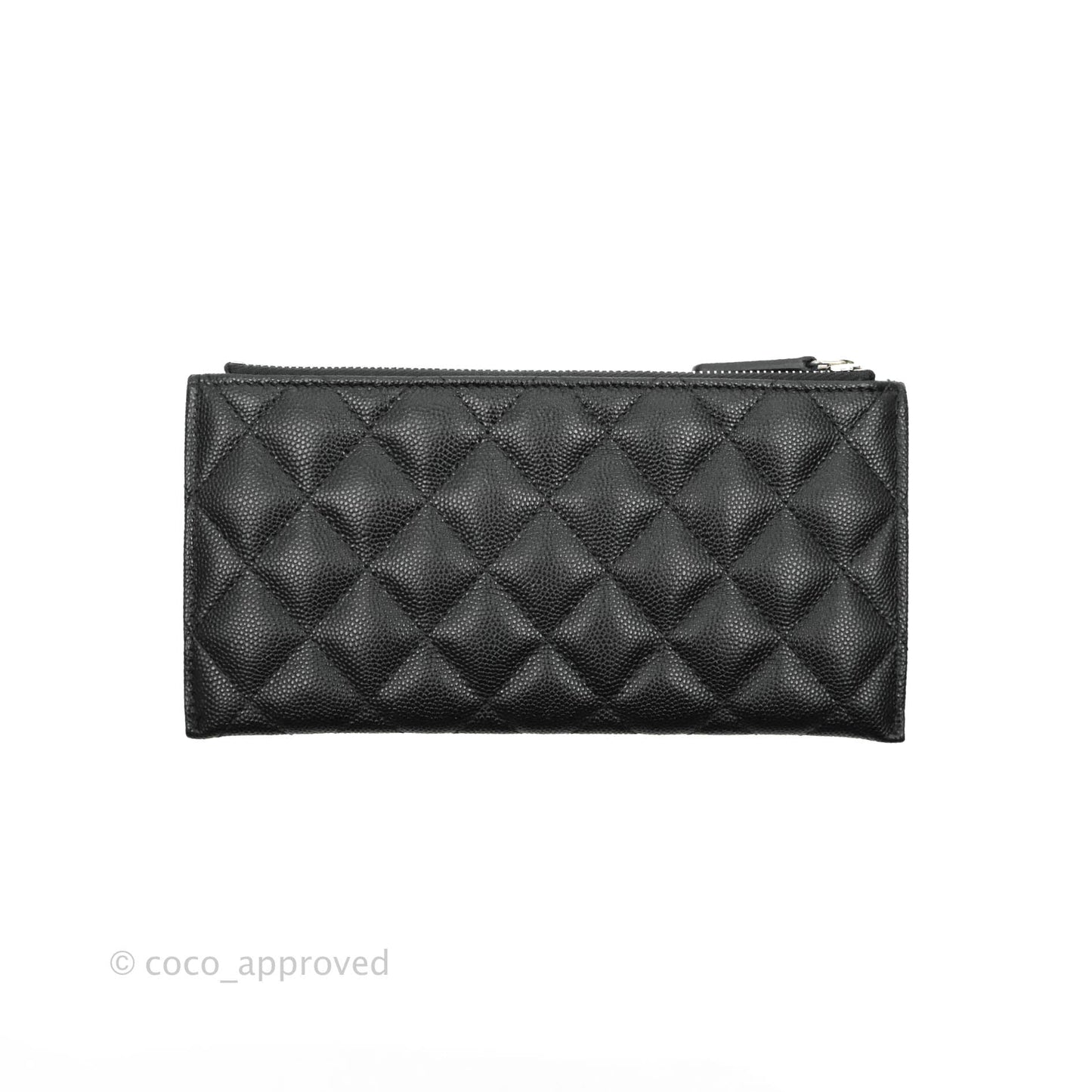 Chanel O Case Phone Case Pouch Card Holder Black Caviar Silver Hardware