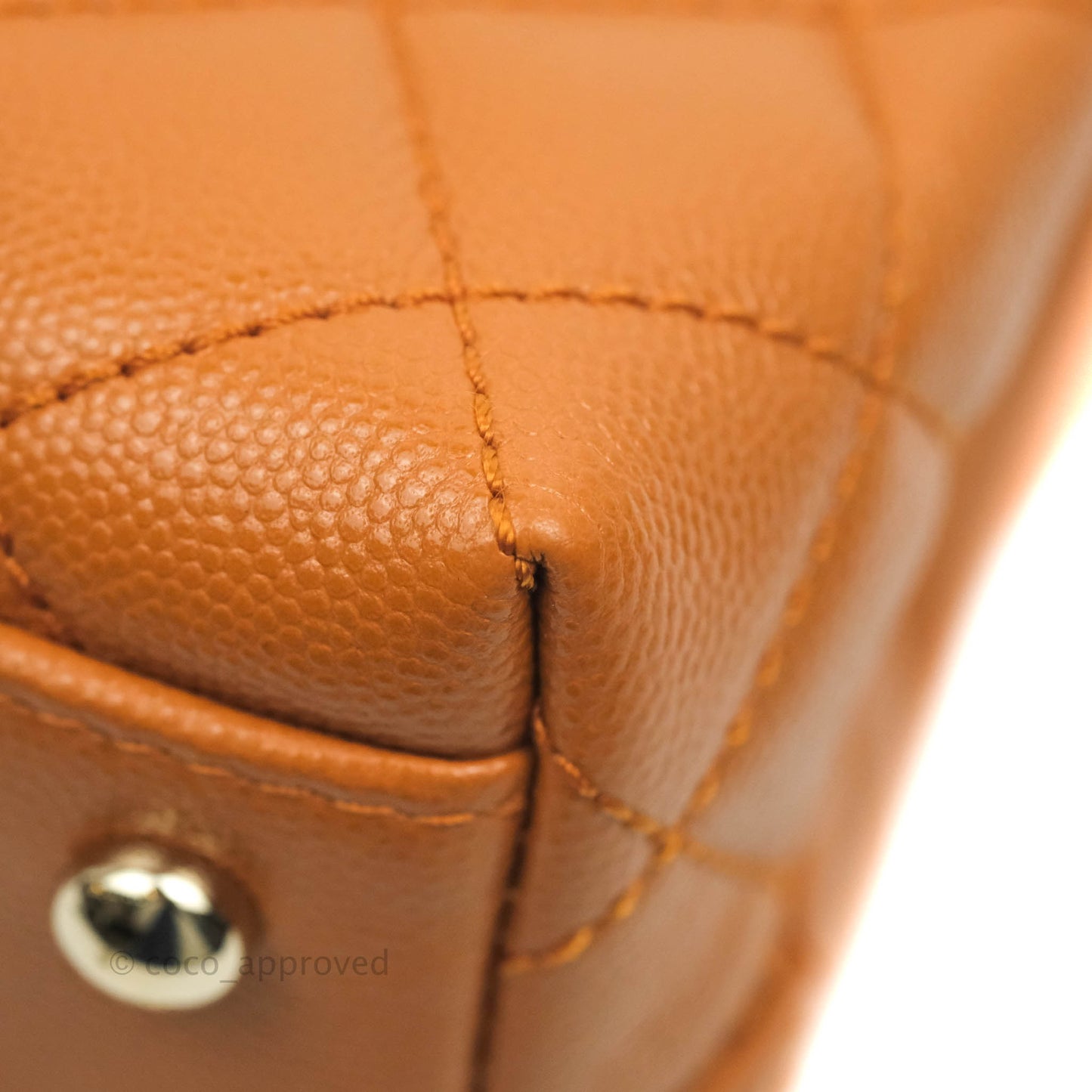 Chanel Small (Mini) Coco Handle Quilted Caramel Brown Caviar Gold Hardware 21A