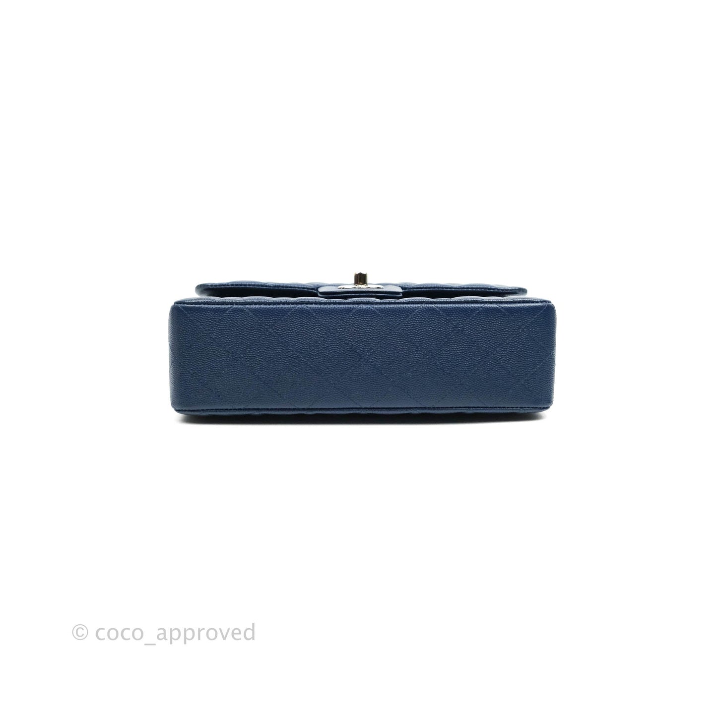 Chanel Classic Small S/M Flap Dark Blue Caviar Silver Hardware 17B