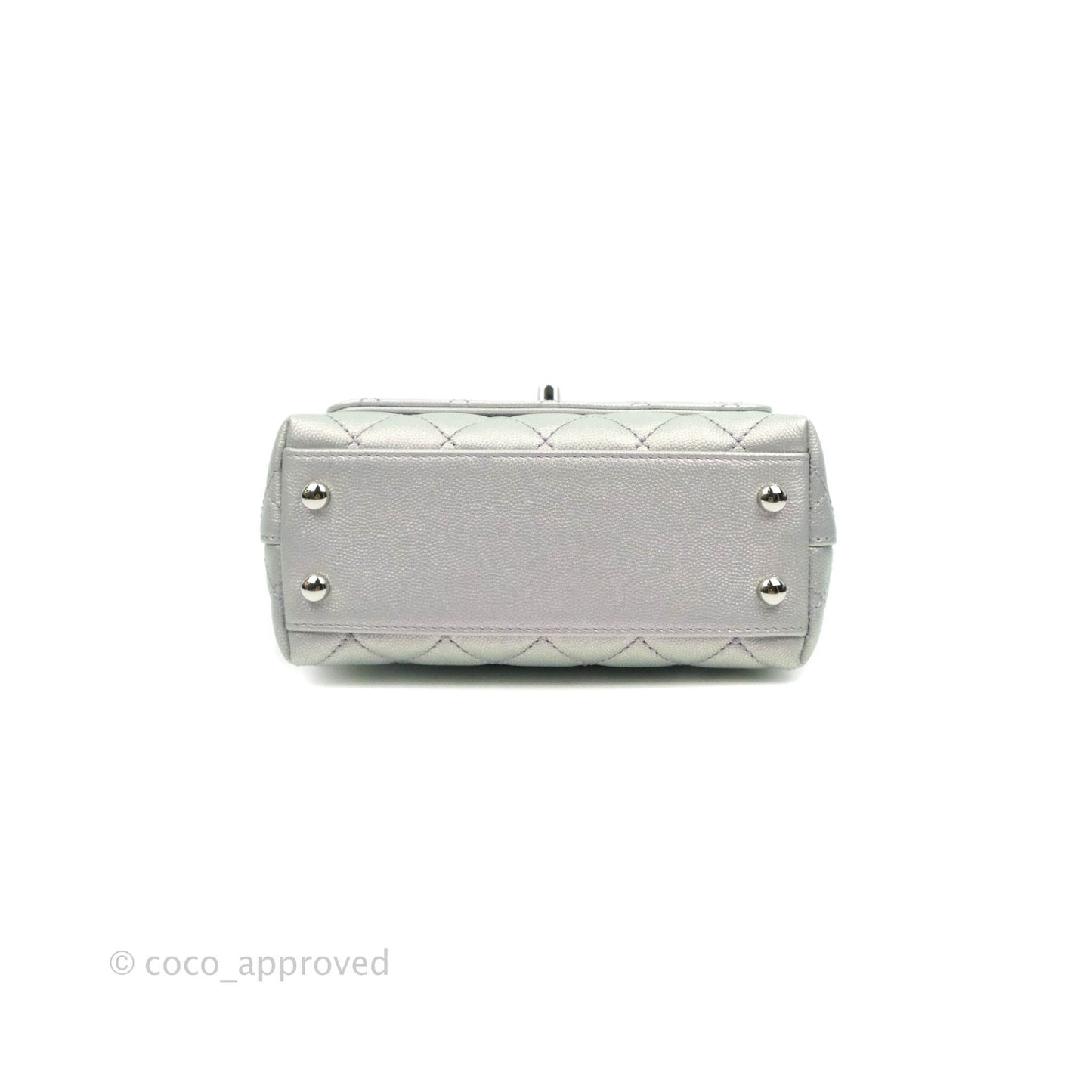 Chanel Extra Mini Coco Handle Quilted Iridescent Lilac Caviar Rainbow Hardware