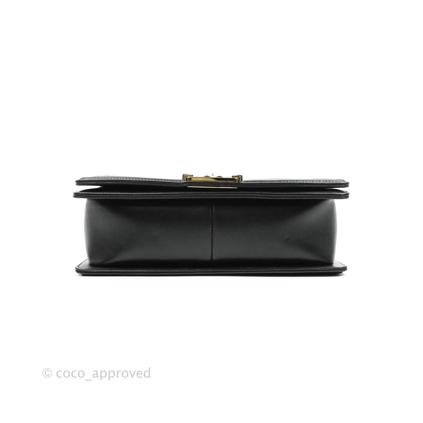 Chanel Medium Chevron Boy Black Lambskin Gold Hardware