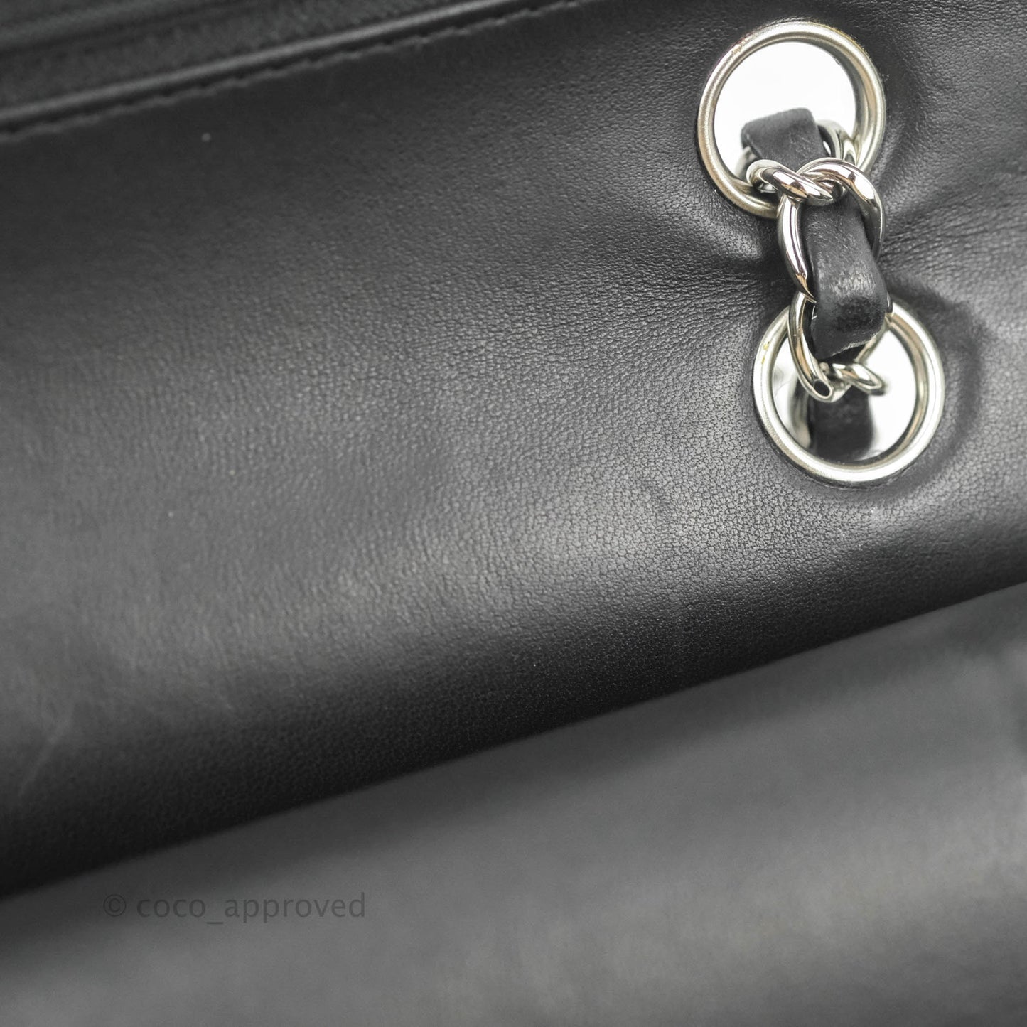 Chanel Quilted M/L Medium Double Flap Black White Tweed Silver Hardware