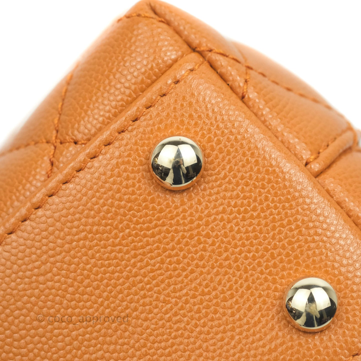 Chanel Small (Mini) Coco Handle Quilted Caramel Brown Caviar Gold Hardware 21A