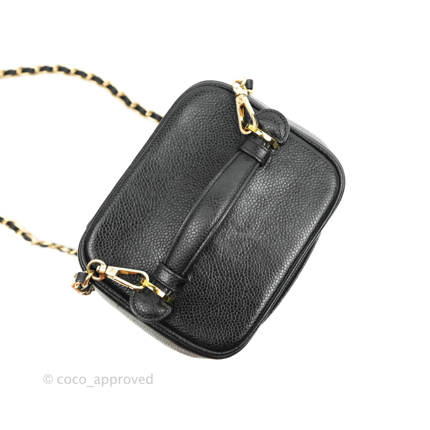 Chanel Vintage Vanity Case Black Caviar Gold Hardware