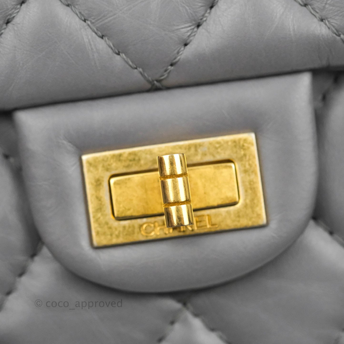 Chanel Quilted Reissue 226 Flap Grey Calfskin Aged Gold Hardware