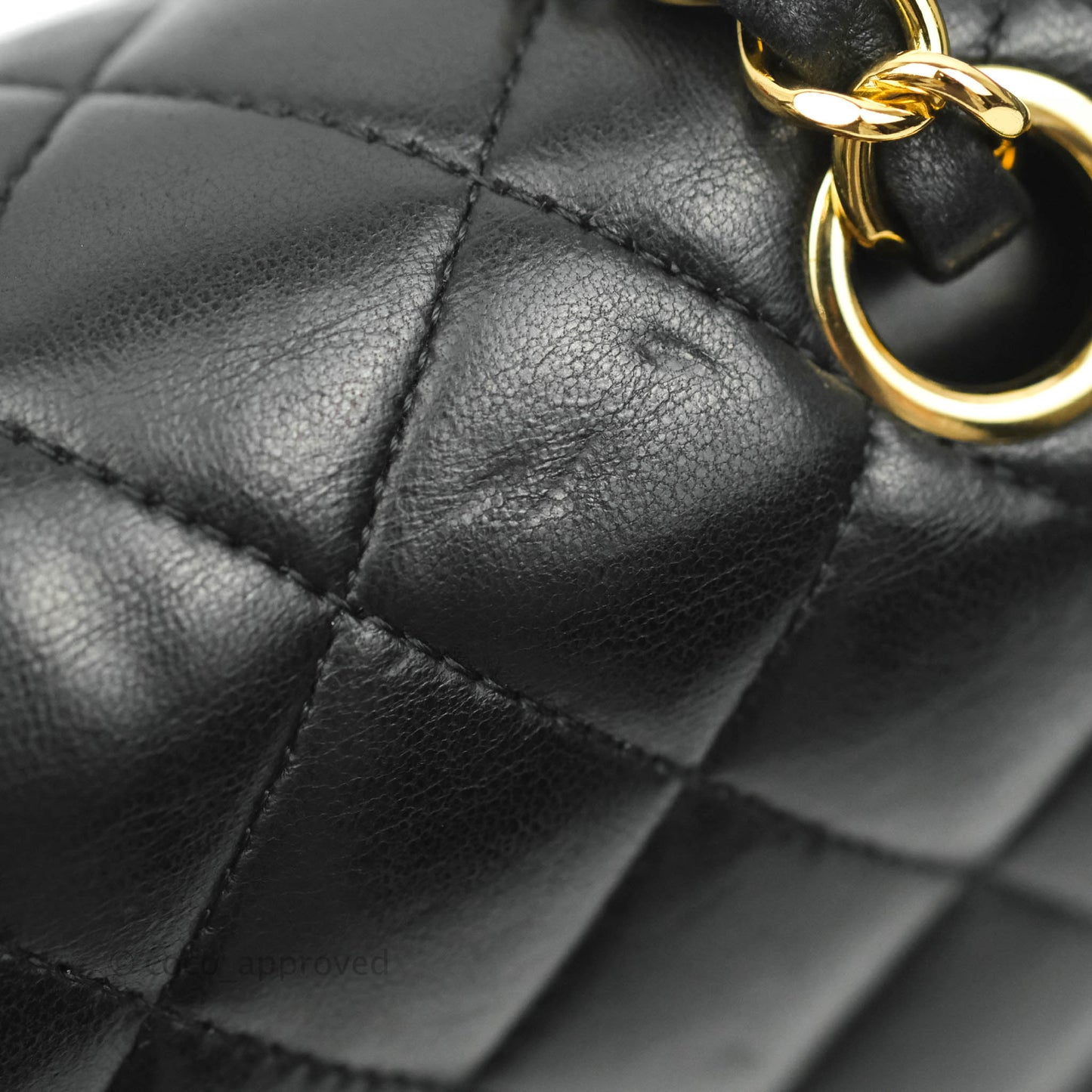 Chanel Classic M/L Medium Double Flap Black Lambskin Gold Hardware