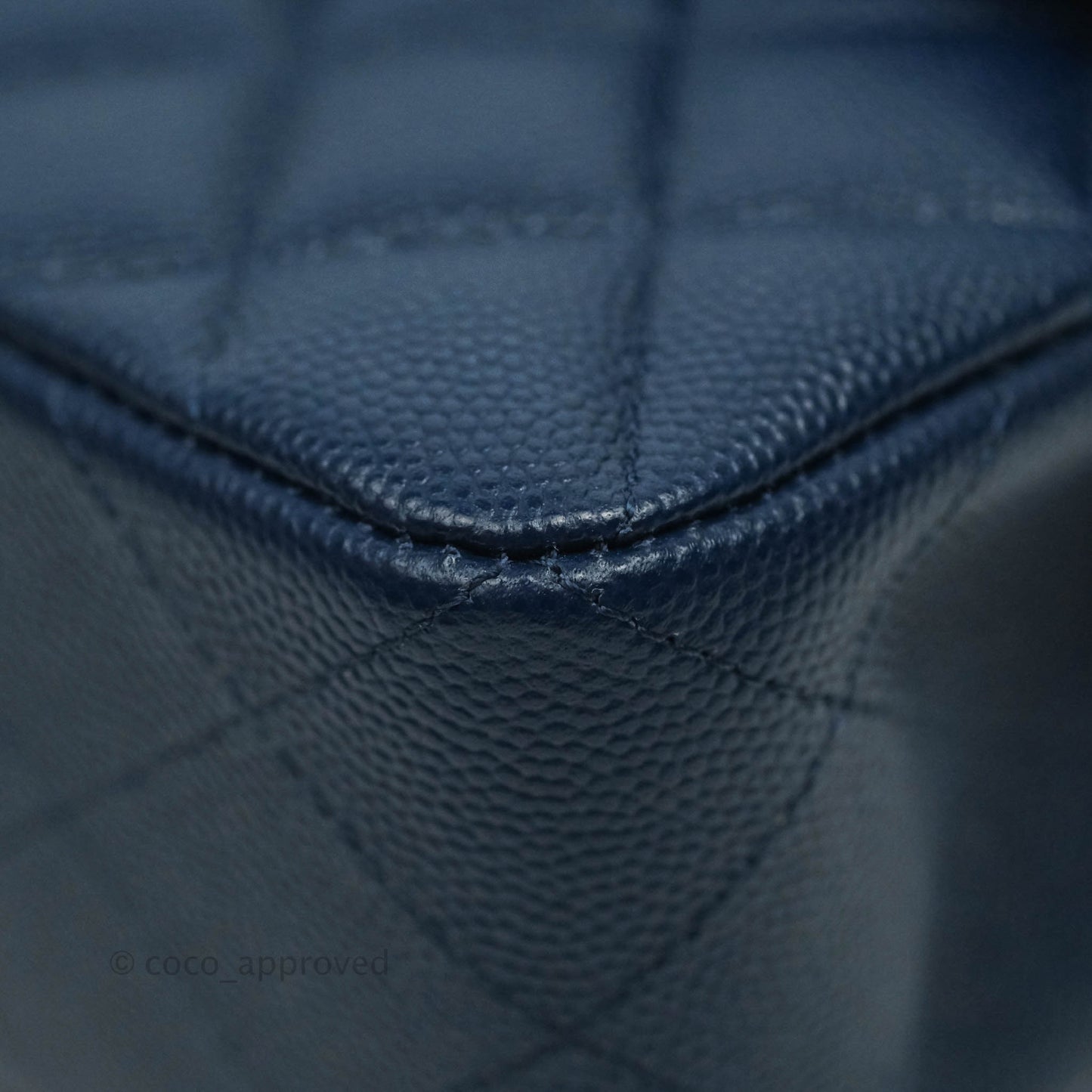 Chanel Classic Small S/M Flap Dark Blue Caviar Silver Hardware 17B