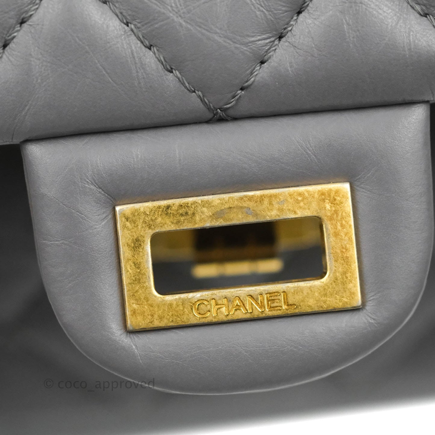 Chanel Quilted Reissue 226 Flap Grey Calfskin Aged Gold Hardware