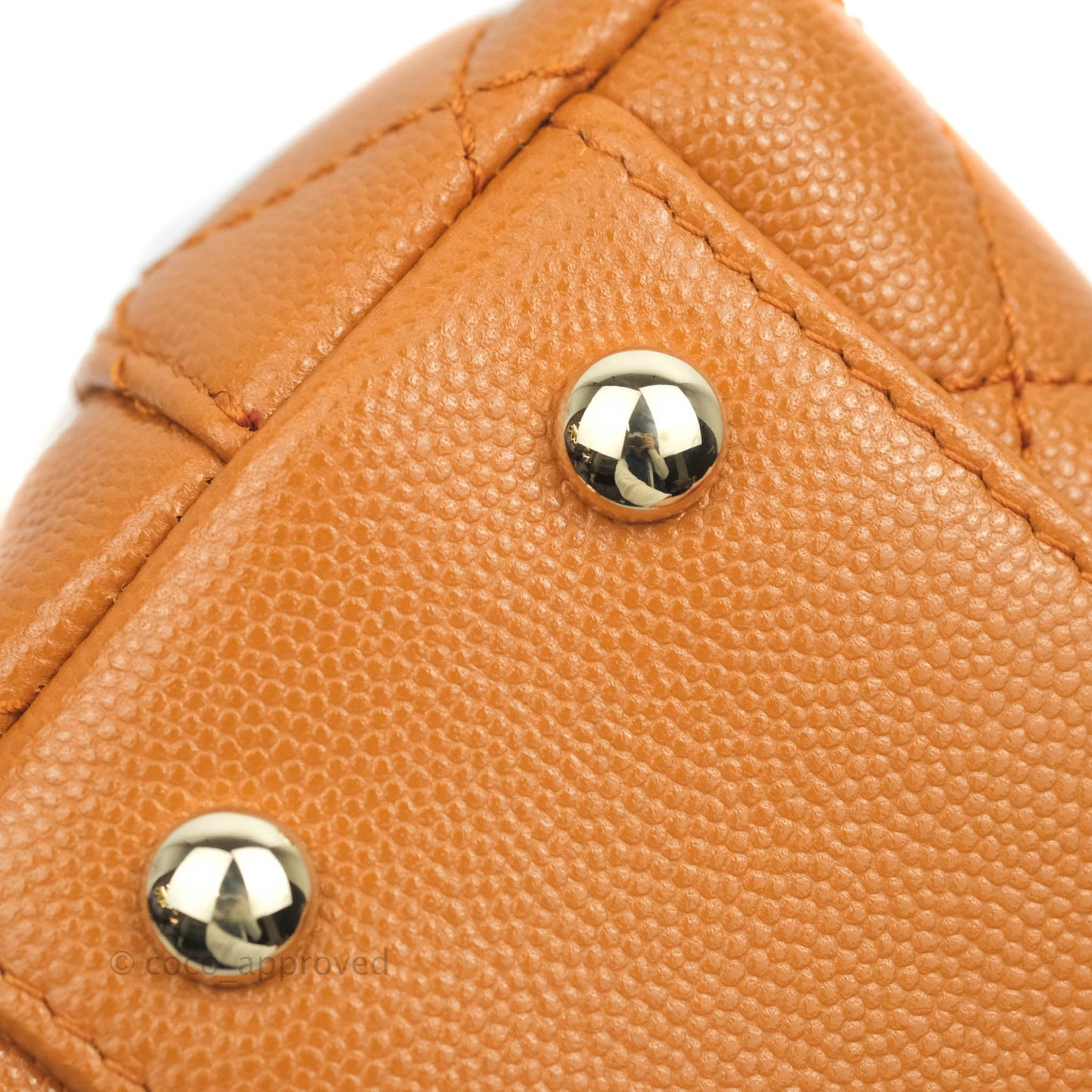 Chanel Small (Mini) Coco Handle Quilted Caramel Brown Caviar Gold Hardware 21A