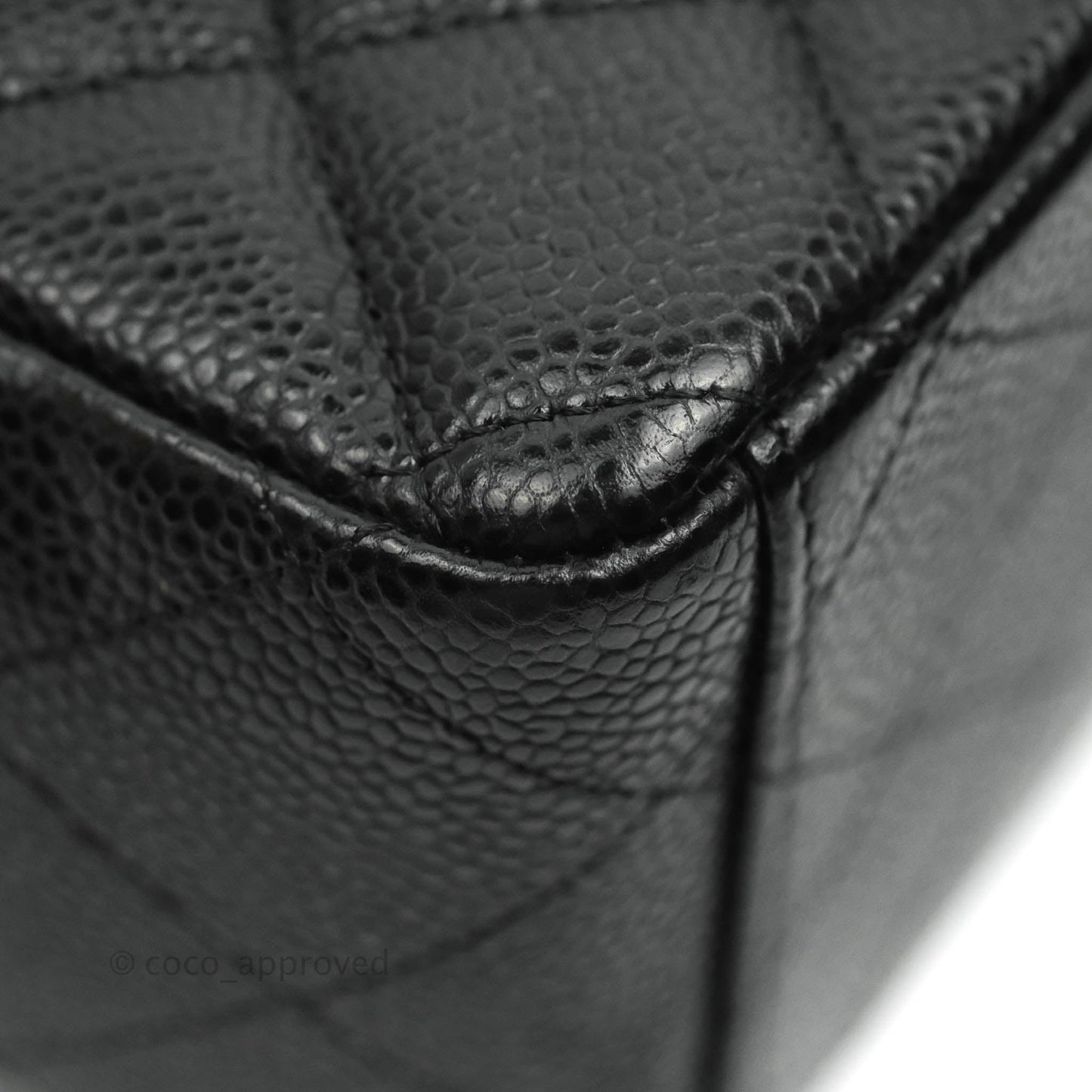 Chanel Quilted Maxi Double Flap Black Caviar Silver Hardware