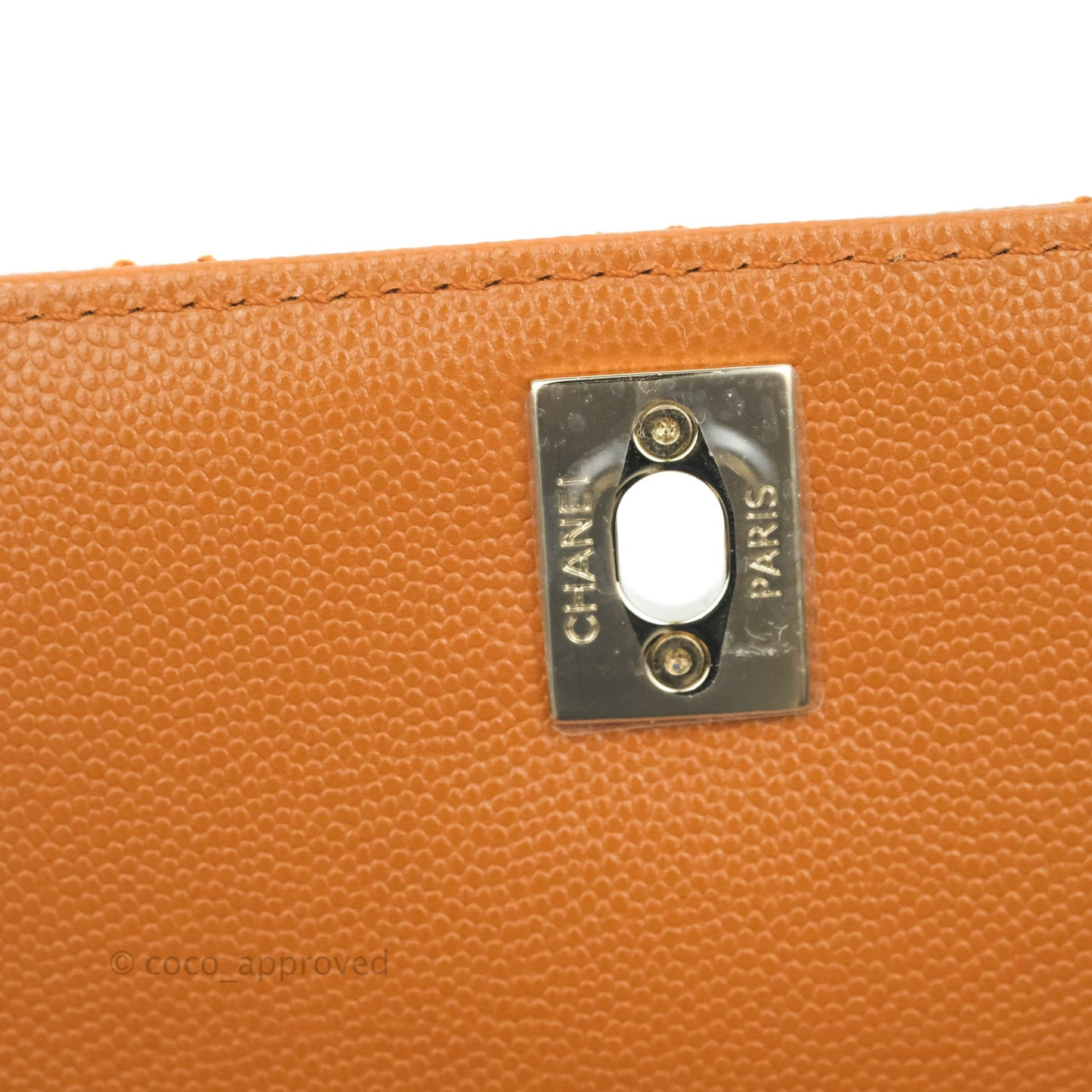 Chanel Small (Mini) Coco Handle Quilted Caramel Brown Caviar Gold Hardware 21A
