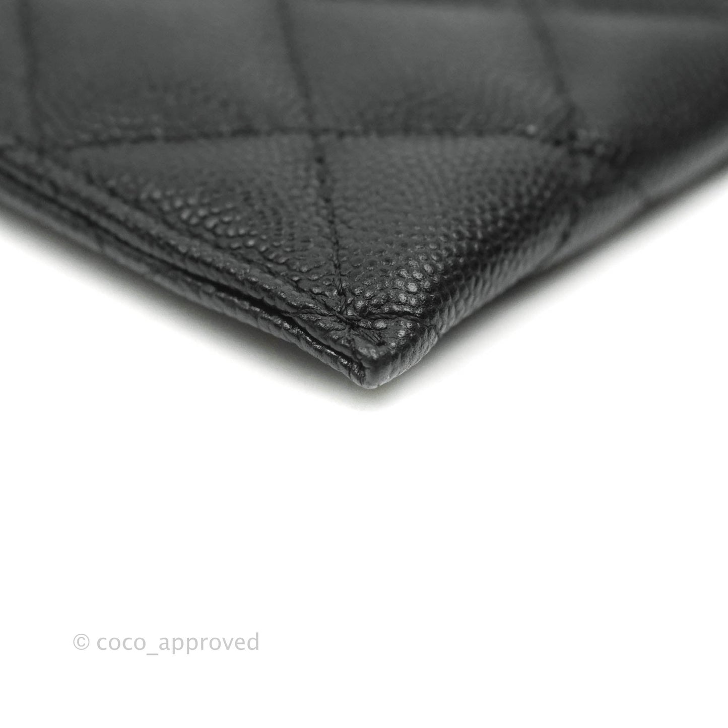 Chanel O Case Phone Case Pouch Card Holder Black Caviar Silver Hardware