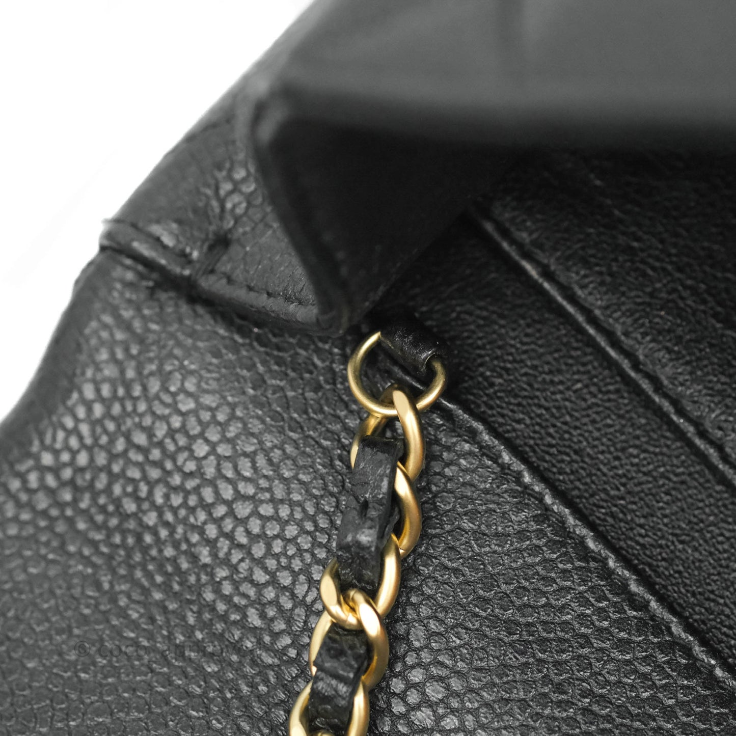 Chanel Quilted Clutch with Chain Caviar Iridescent Black Gold Hardware