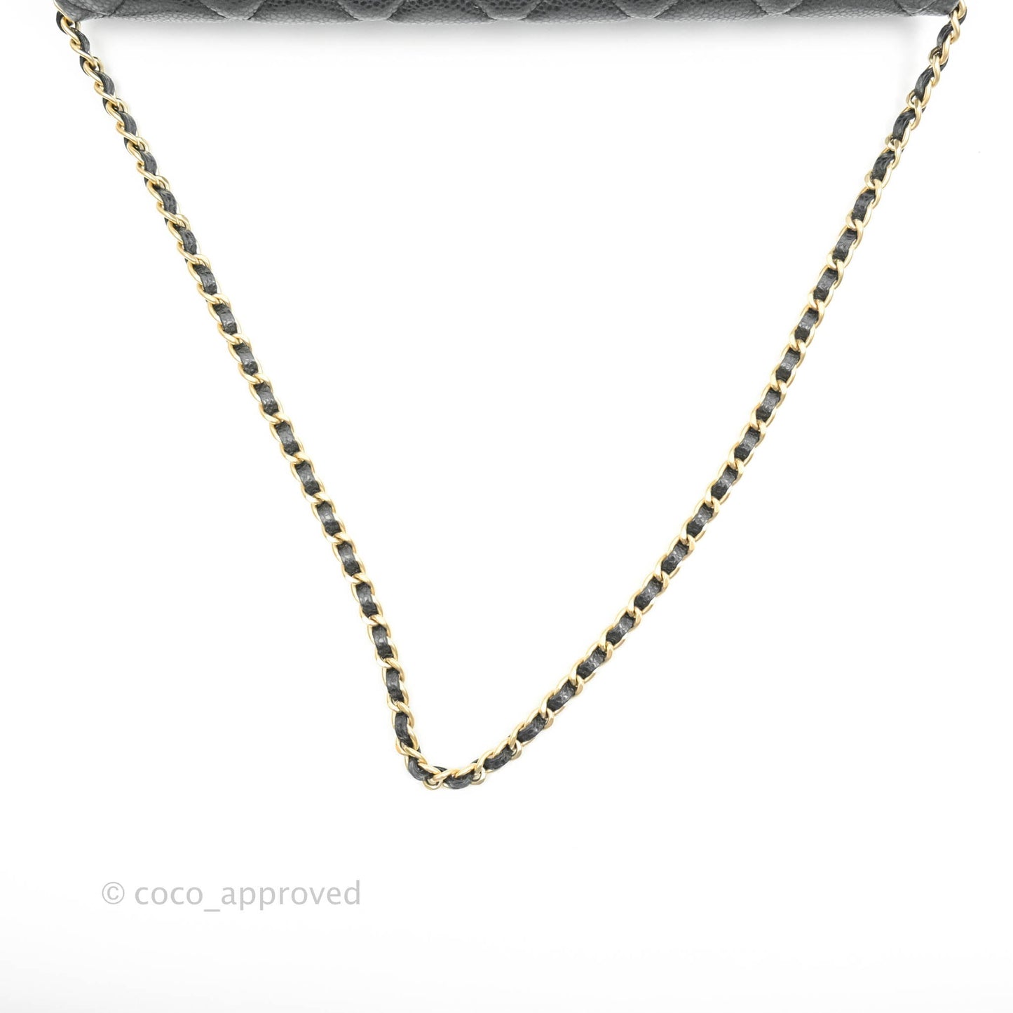 Chanel Quilted Clutch with Chain Caviar Iridescent Black Gold Hardware