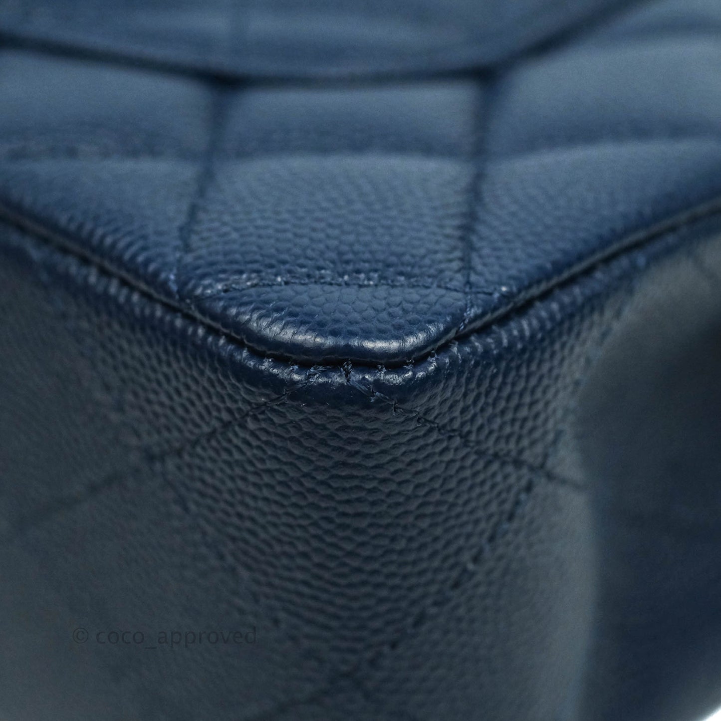 Chanel Classic Small S/M Flap Dark Blue Caviar Silver Hardware 17B