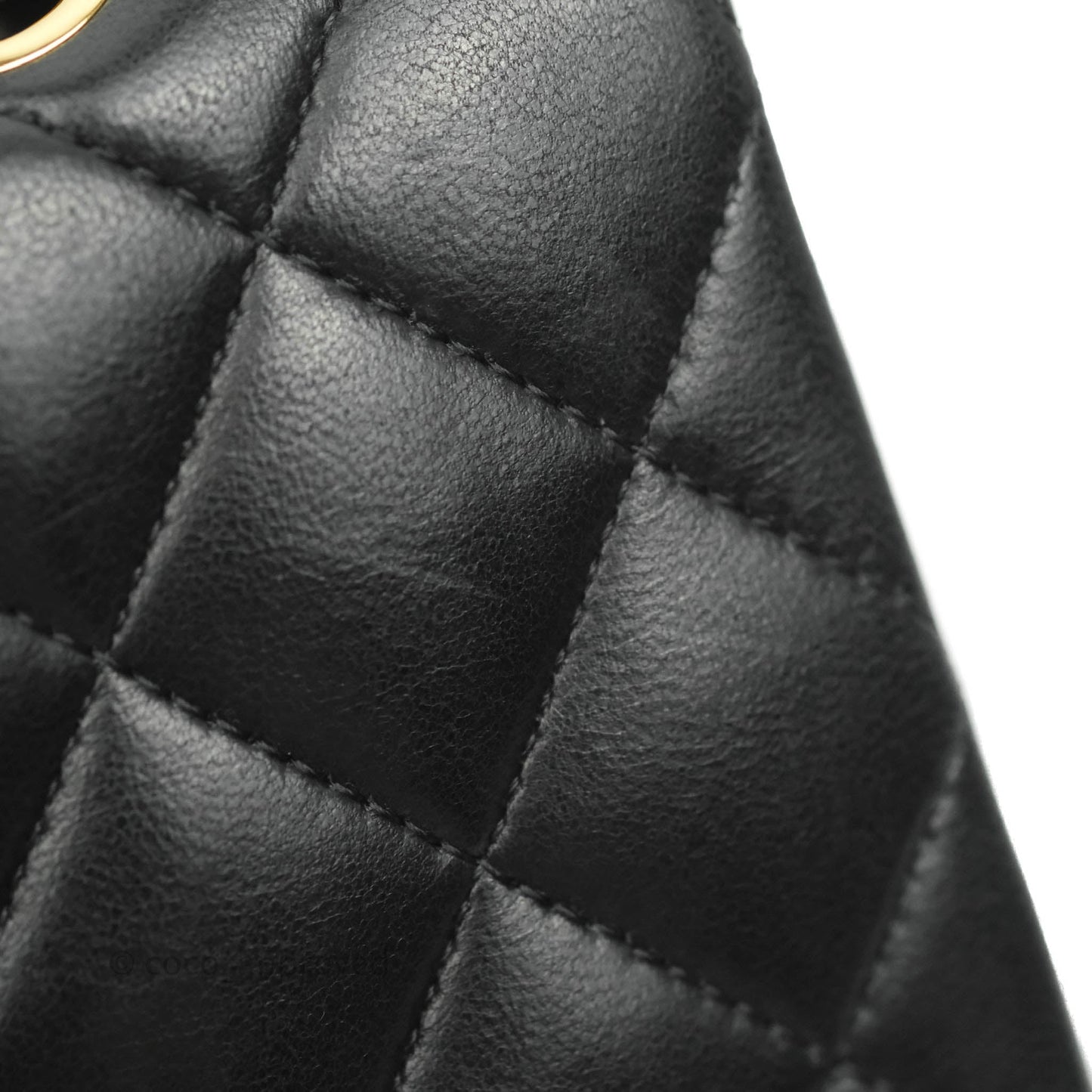 Chanel Classic M/L Medium Double Flap Black Lambskin Gold Hardware