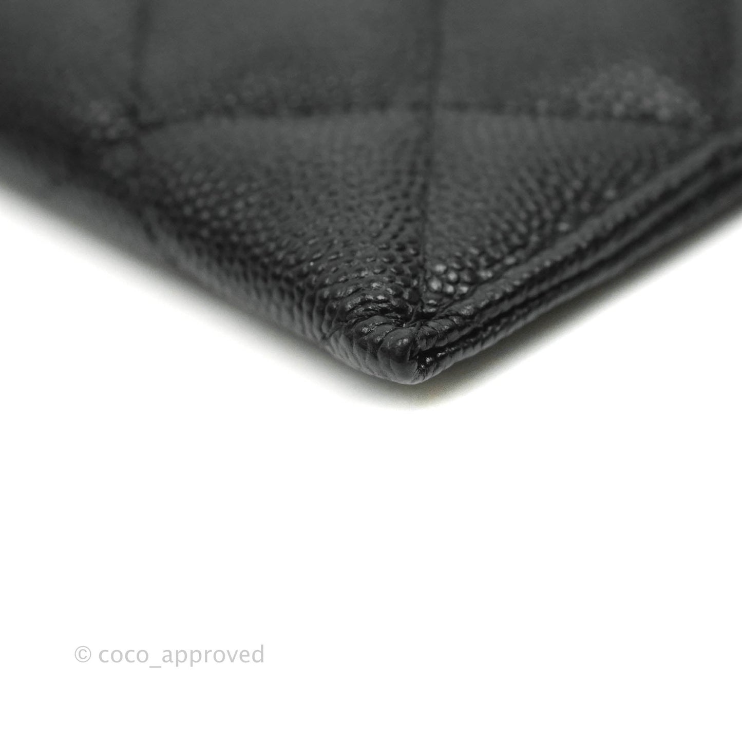 Chanel O Case Phone Case Pouch Card Holder Black Caviar Silver Hardware