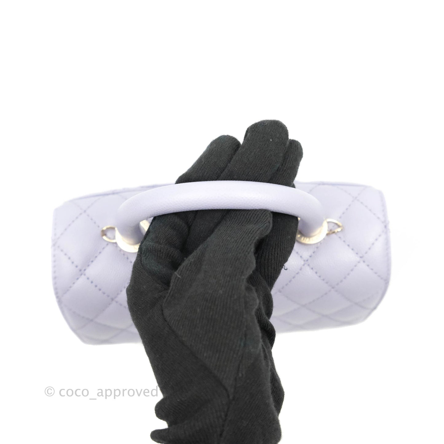 Chanel Mini (Small) Coco Handle Quilted Purple Lilac Caviar Gold Hardware 21K