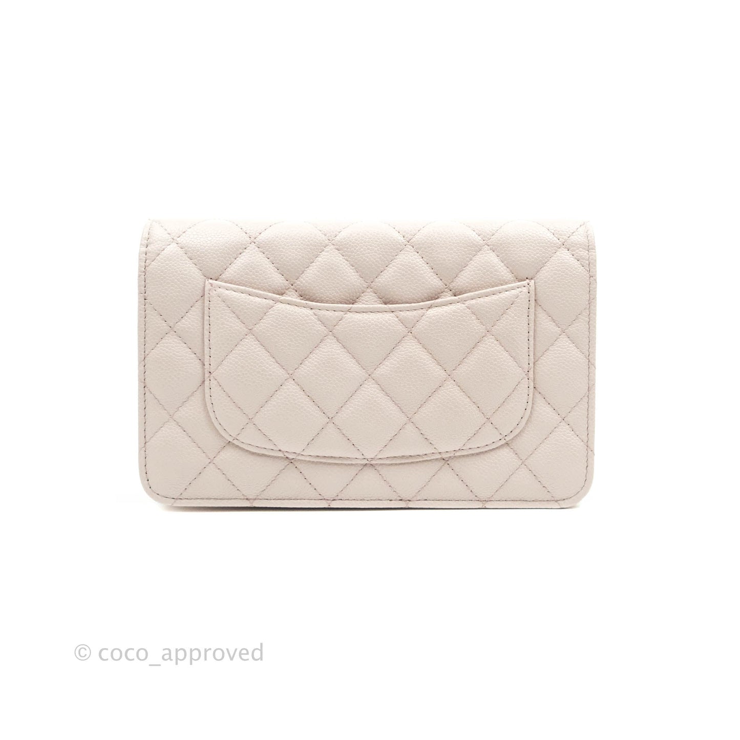 Chanel Quilted WOC Lilac Caviar CC Coco Chain Gold Hardware