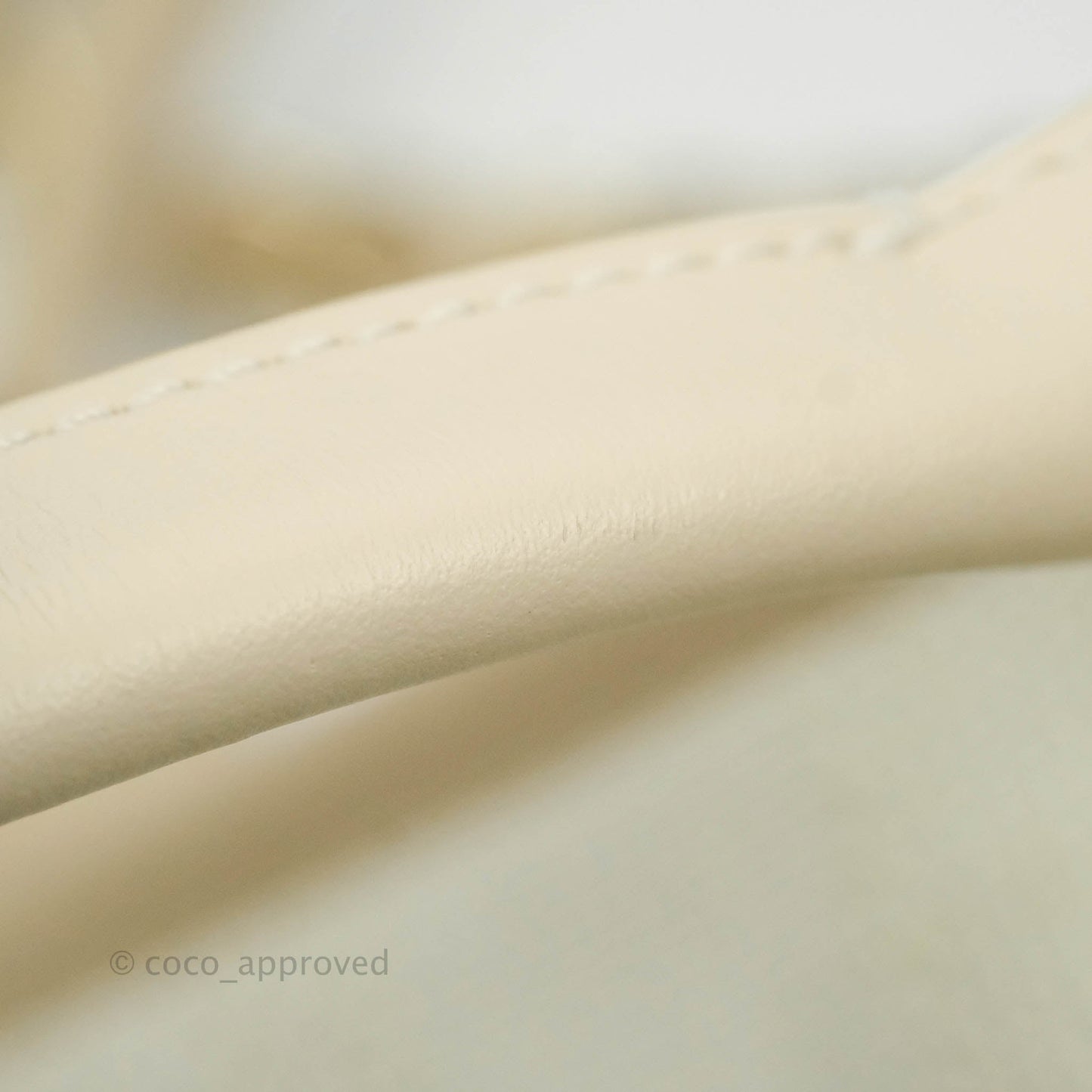 Chanel Large Deauville Light Beige Stripe Canvas Gold Hardware