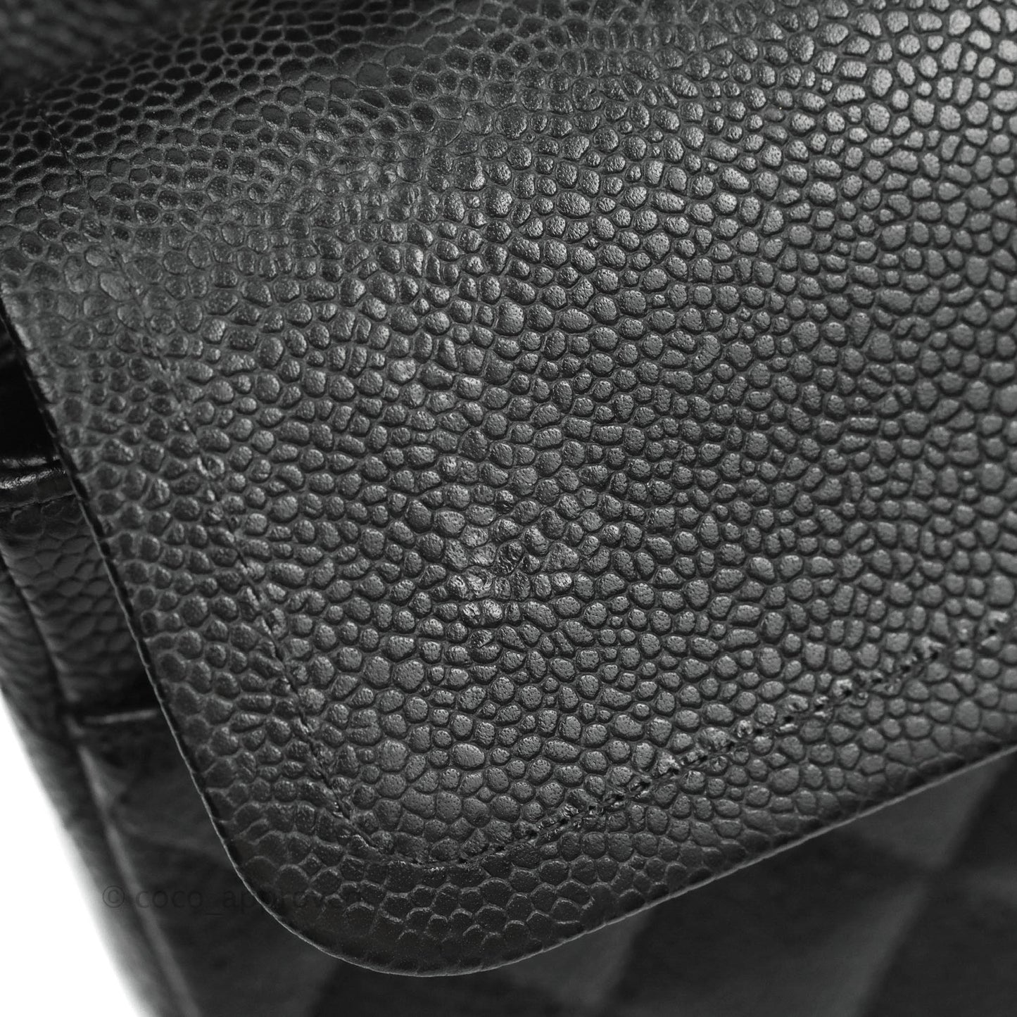 Chanel Classic M/L Medium Double Flap Black Caviar 24K Gold Hardware