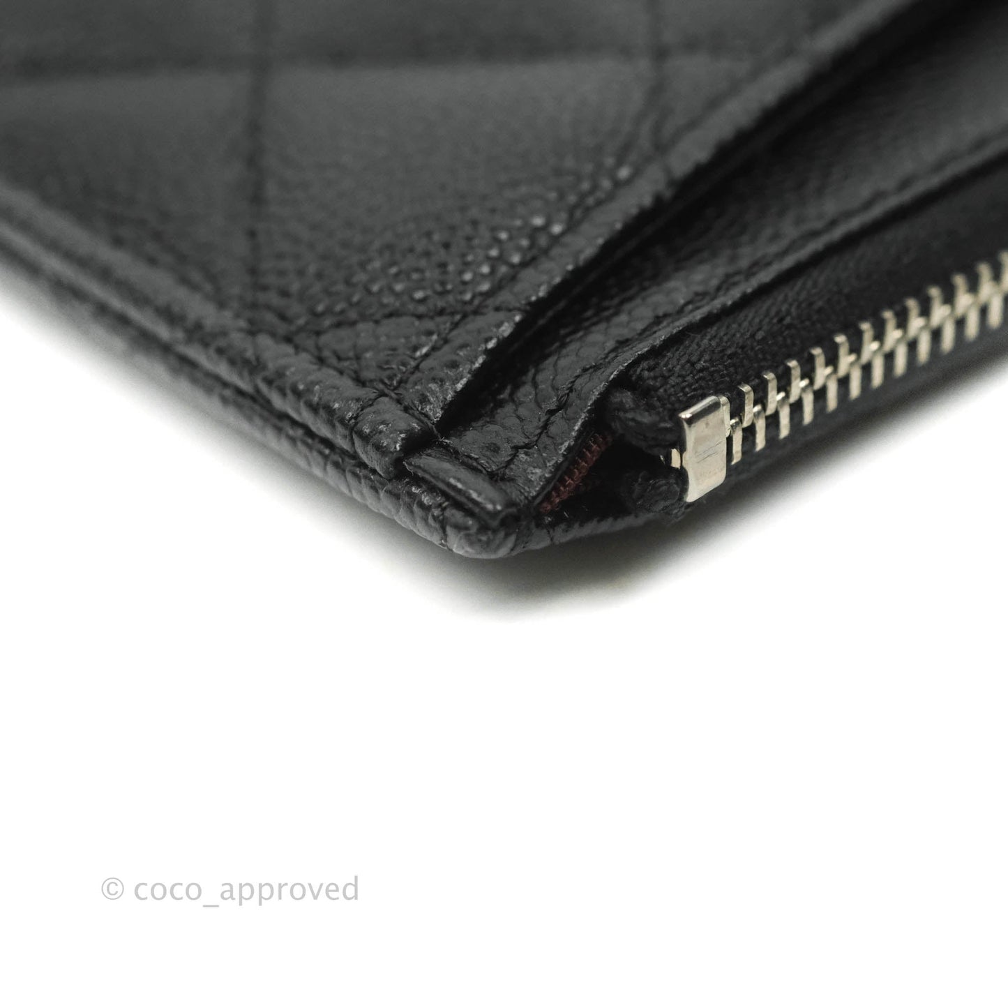 Chanel O Case Phone Case Pouch Card Holder Black Caviar Silver Hardware