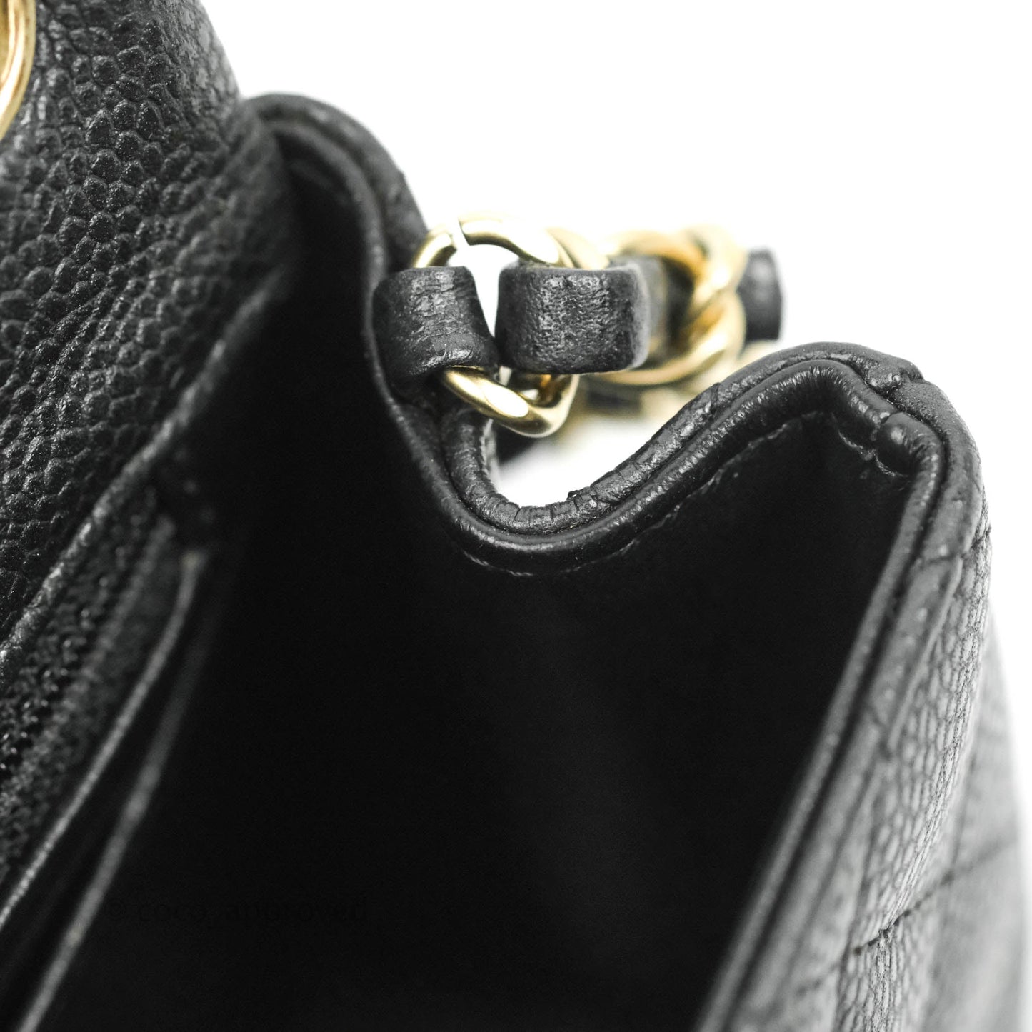 Chanel Quilted Mini Square Iridescent Black Caviar Matte Gold Hardware