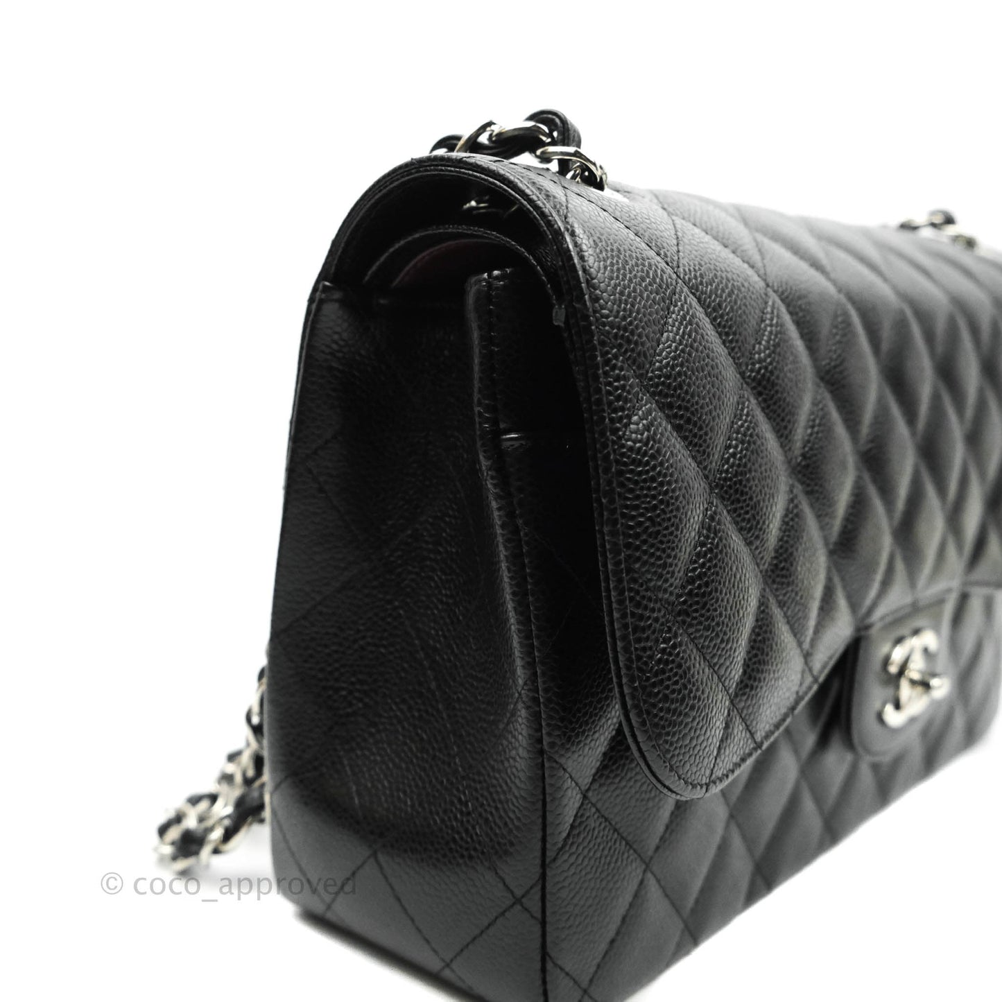Chanel Jumbo Double Flap Black Caviar Silver Hardware