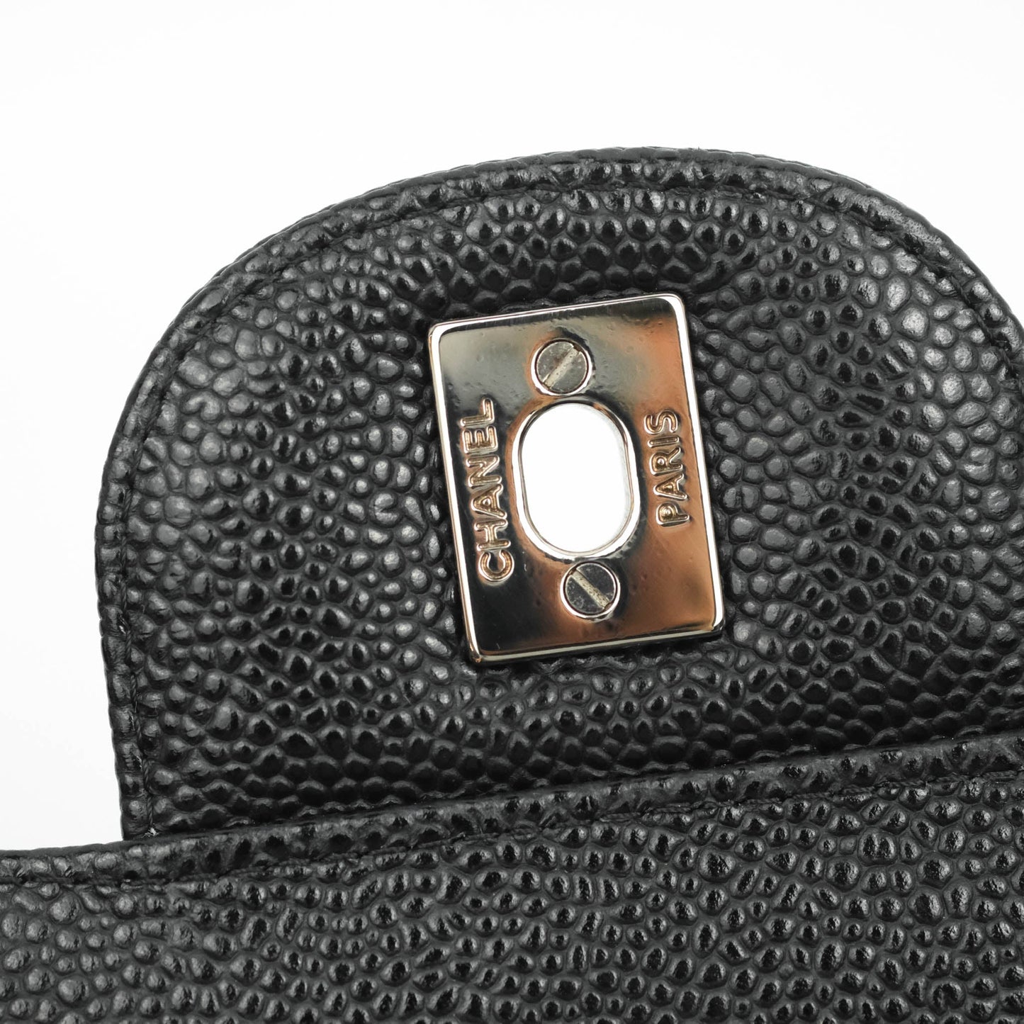 Chanel Quilted Maxi Double Flap Black Caviar Silver Hardware